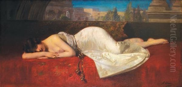 Odalisque Oil Painting by Adolphe Weisz