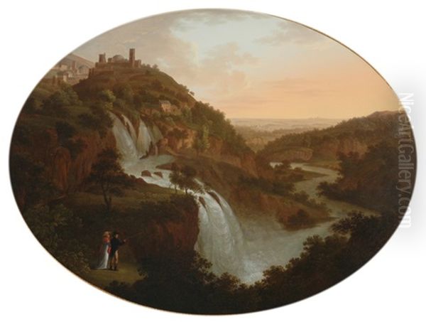 The Cascatelli, Tivoli Oil Painting by Friedrich Georg Weitsch