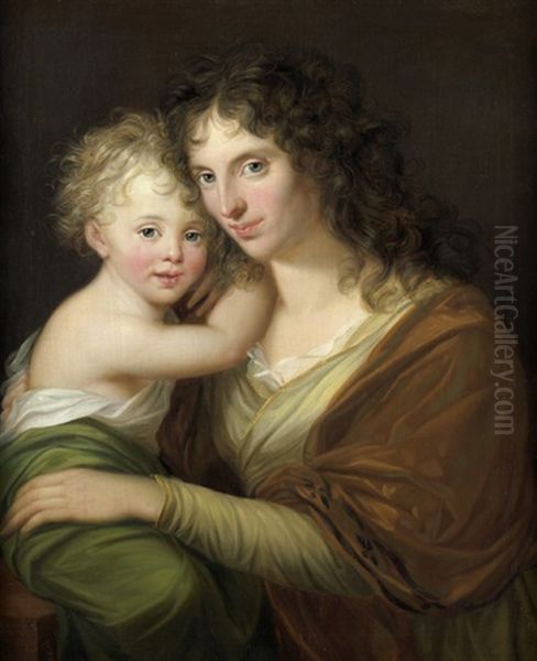 Portrait Einer Mutter Mit Ihrem Kind Oil Painting by Friedrich Georg Weitsch