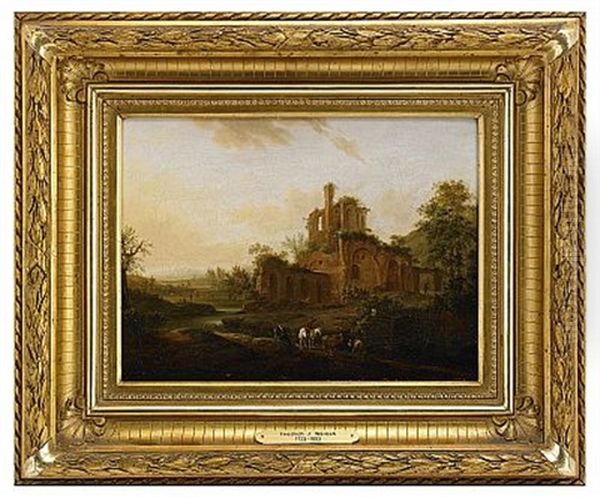 Landskap Med Ruin Oil Painting by Johann Friedrich Weitsch