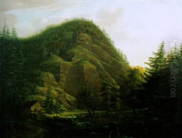 Alppimaisema Oil Painting by Johann Friedrich Weitsen