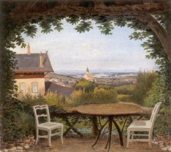 Blick Auf Modling Oil Painting by Julius Richard Weixlgaertner