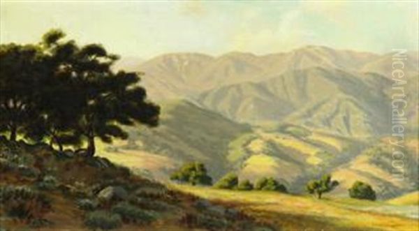 Sunshine On The Bolinas Foothills Oil Painting by Ludmilla Pilat Welch