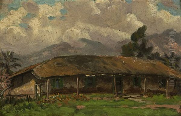 Aguirre Adobe, Santa Barbara Oil Painting by Ludmilla Pilat Welch