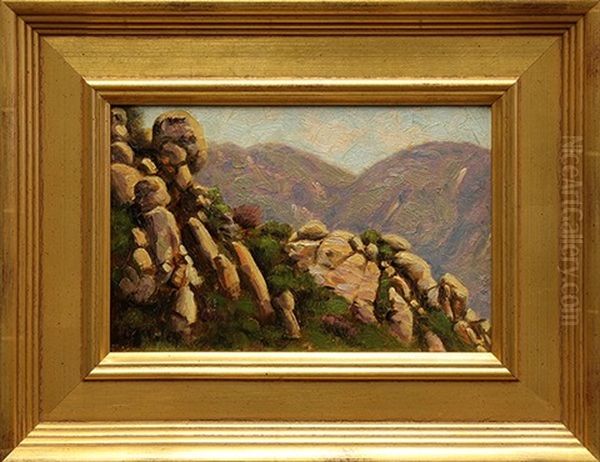 View Near San Marcos Pass, Santa Barbara, Ca Oil Painting by Ludmilla Pilat Welch