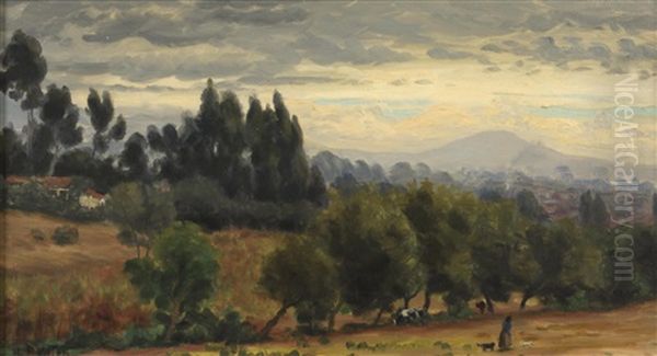 Montecito With Rincon Mountain In The Distance Oil Painting by Ludmilla Pilat Welch