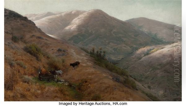 Grazing, Marin County Oil Painting by Thaddeus Welch