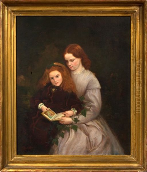 Mother And Daughter Reading Oil Painting by Henry Tanworth Wells