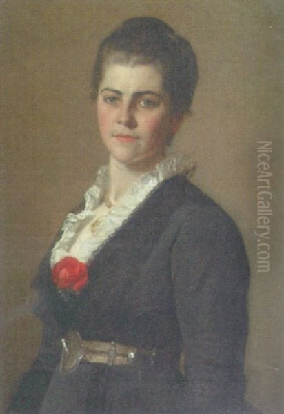 Portrait Of Augusta Wells Oil Painting by Henry Tanworth Wells