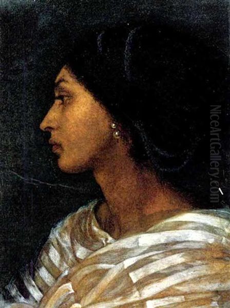 Head Of A Mulato Woman. Oil Painting by Joanna Mary (Boyce) Wells