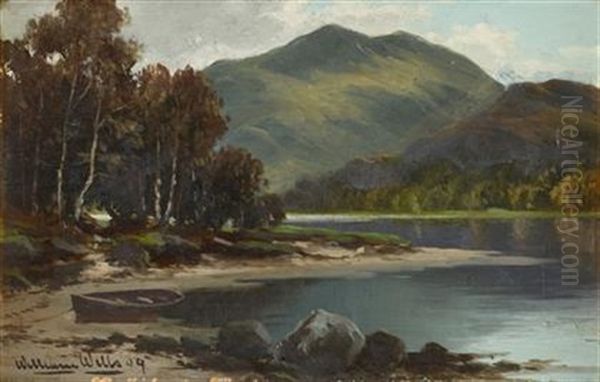 Riverbend; Verdant Landscape (pair) Oil Painting by William Page Atkinson Wells