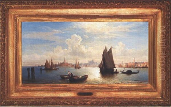 The Venetian Lagoon Oil Painting by Karl Friedrich Christian Welsch