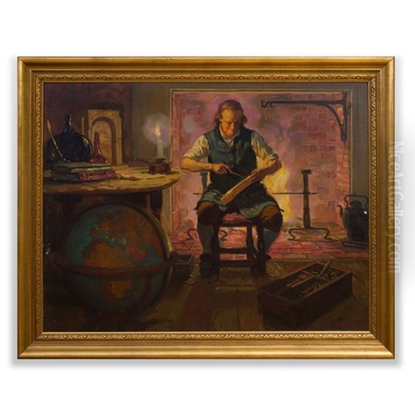 Ben Franklin's Back Was Cold Oil Painting by Horace Devitt Welsh