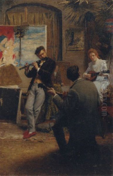 The Musicians Oil Painting by Carl Welz