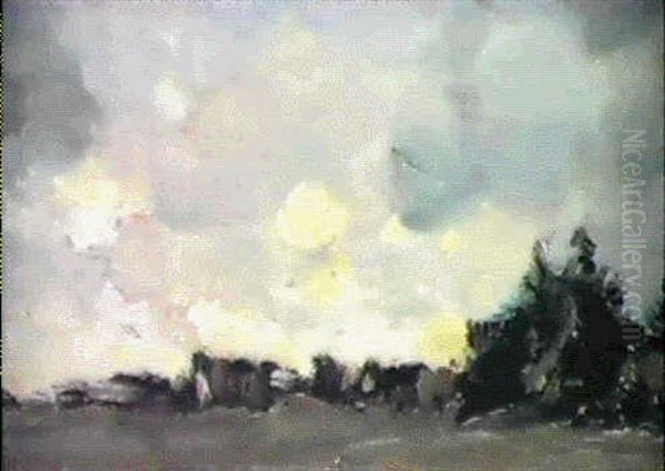 Landschaft Im Wurmtal Bei Munchen Oil Painting by Sion Longley Wenban