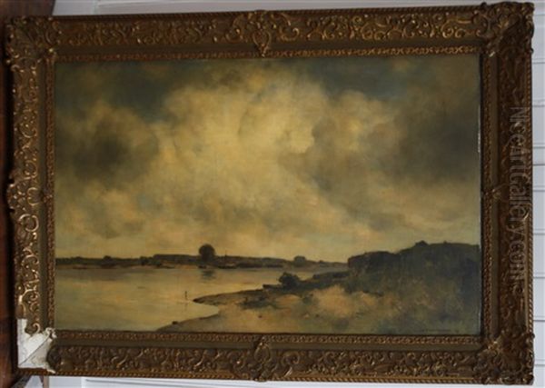 Rivierlandschap Oil Painting by Willem Wenckebach