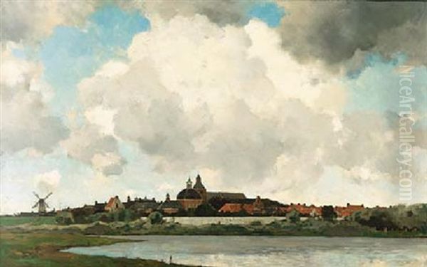 A View Of Leerdam Oil Painting by Willem Wenckebach