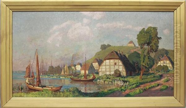 An Der Ostseekuste (wohl Stettiner Haff) Oil Painting by Karl Wendel