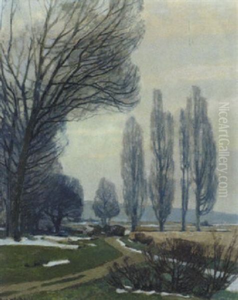 Winterlandschaft Oil Painting by Karl Wendel