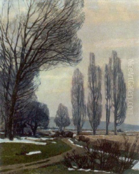 Winterlandschaft Oil Painting by Karl Wendel