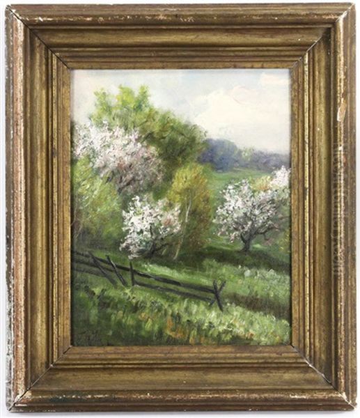 Apple Blossom Ipswich Oil Painting by Theodore Wendel