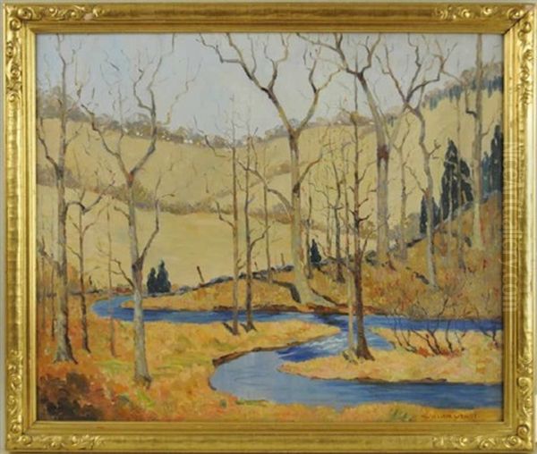 Valley Landscape Oil Painting by William Wendt