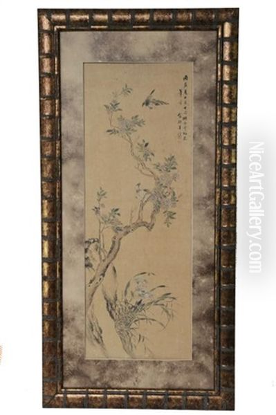 Wen Luo Painting Of Flowers & Birds, Wen Luo (1790 - 1849) Oil Painting by  Weng Luo