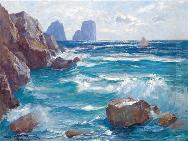 Scene Near Capri Oil Painting by Albert Wenk