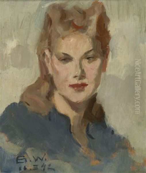 Portrait Einer Jungen Frau Oil Painting by Brynolf Wennerberg