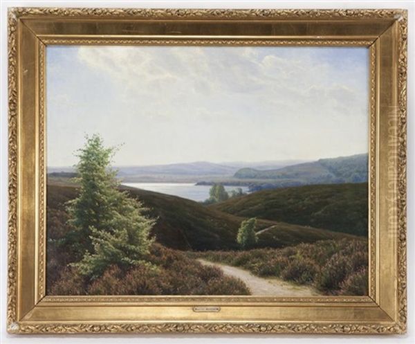 Untitled (view Over The Moor) Oil Painting by Emil August Theodor Wennerwald