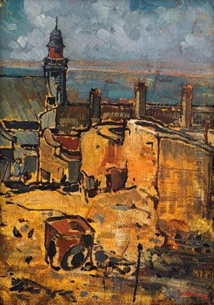 Mosque, Malay Quarter, Cape Town Oil Painting by Pieter Willem Frederick Wenning