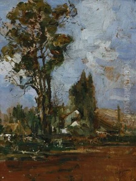 Cottage Amongst Trees Oil Painting by Pieter Willem Frederick Wenning