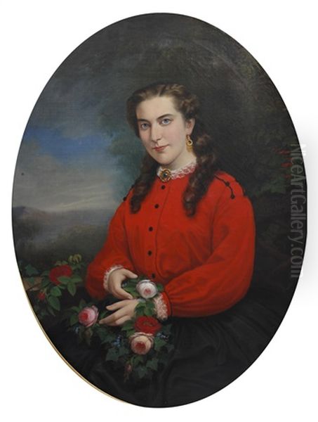 Portrait Of A Lady Oil Painting by Johannes Louis Wensel