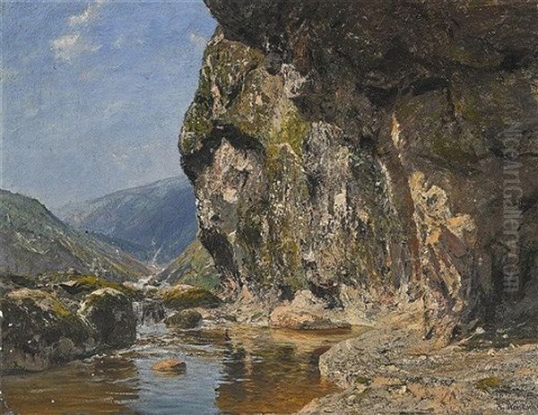 Nordisches Flusstal Oil Painting by Julius Wentscher