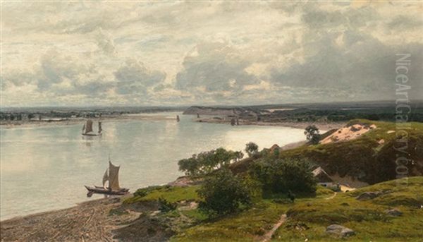 At The Courland Spit Oil Painting by Julius Wentscher