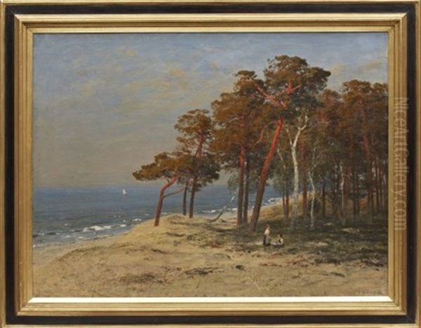 Flickor Vid Kusten Oil Painting by Julius Wentscher