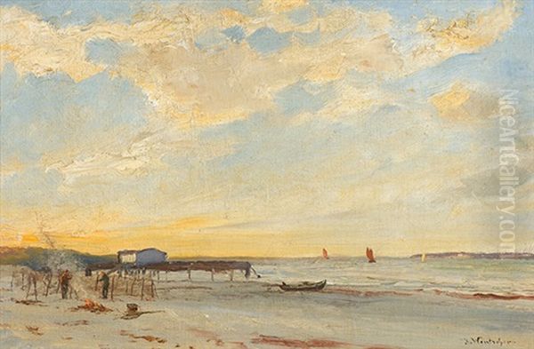 Am Strand Oil Painting by Julius Wentscher