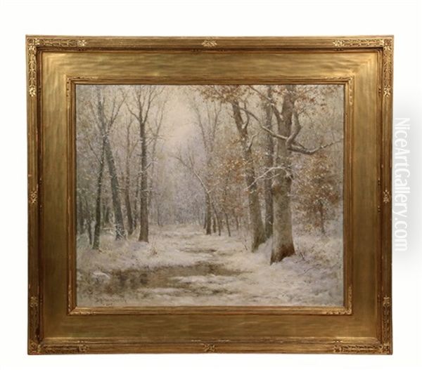 Winter Woods Oil Painting by Daniel F. Wentworth