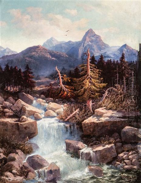 Pejzaz Alpejski Z Widokiem Na Matterhorn Oil Painting by Wilhelm Daniel Wenzel