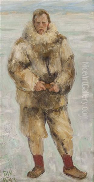 Nansen I Skinnhyre Oil Painting by Erik Theodor Werenskiold