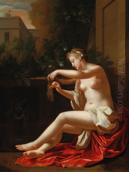 The Bath Of Bathsheba Oil Painting by Adriaen Van Der Werff