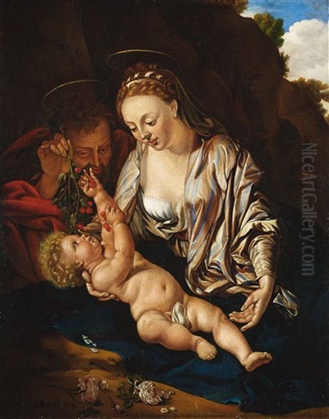 Die Heilige Familie Oil Painting by Adriaen Van Der Werff