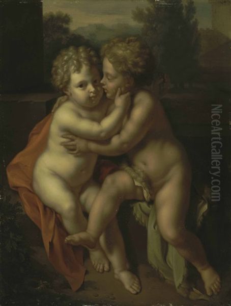 The Infant Christ With Saint John The Baptist Oil Painting by Pieter van der Werff