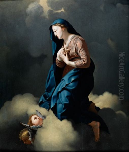 Die Heilige Jungfrau In Den Wolken Mit Cherubim Oil Painting by Pieter van der Werff