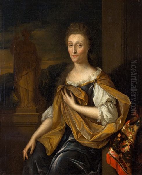 Portretten Van Adriaan De Lange (1633-1693) En Margaretha Bonser (1629-1711) Oil Painting by Pieter van der Werff