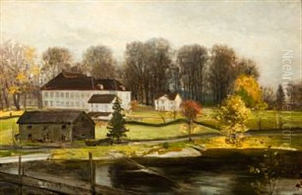 Eidsvollbygningen Oil Painting by Oscar Arnold Wergeland