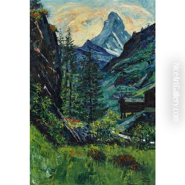 Blick Auf Das Matterhorn Oil Painting by Ludwig Werlen