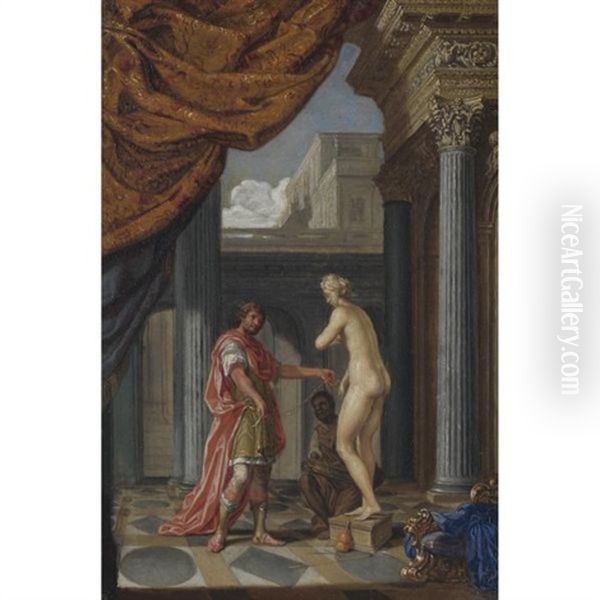 Pygmalion And Galathea Oil Painting by Joseph Werner the Younger