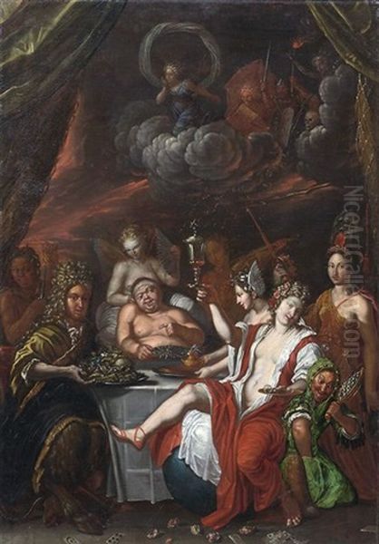 Allegorisches Bacchanal Oil Painting by Joseph Werner the Younger