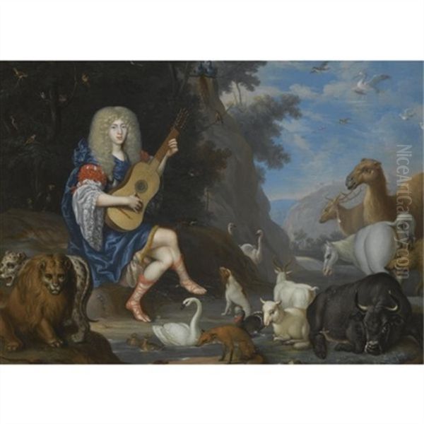 Orpheus Charming The Animals Oil Painting by Joseph Werner the Younger